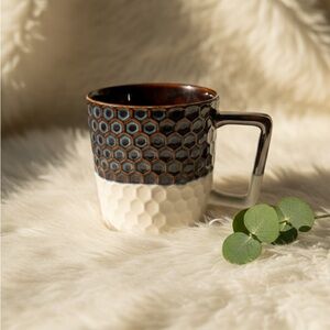 Starbucks 2017 Anniversary Siren Scales Mug 12oz Honeycomb Blue Cream Brown